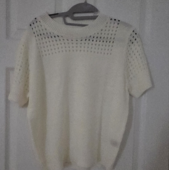 SHEIN Womens Short Sleeve White Sweater - Picture 1 of 5